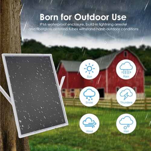 Cuifati 15W Solar WiFi Extender Signal Booster 328.1ft Long Range 25000mAh 2.4GHz Solar WiFi Repeater Supports 15 Devices for Outdoor Camping RV