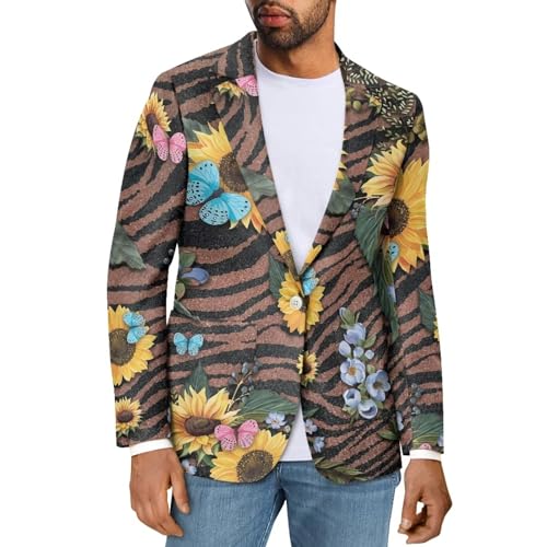 TODIYADDU Blazer Jackets for Men Casual Long Sleeve Lapel Collar Novelty Work Office Jacket Open Front Cardigan Outwear Gifts