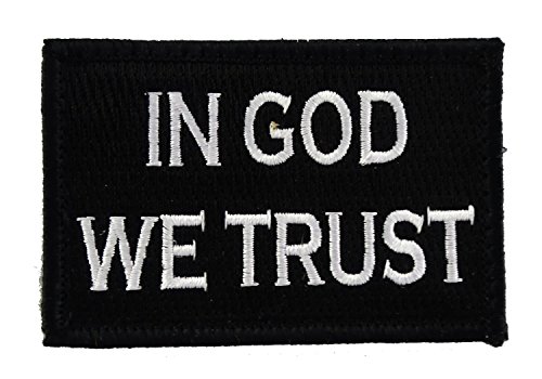 in God We Trust Tactical Hook and Loop Fully Embroidered Morale Tags Patch (Black and White)