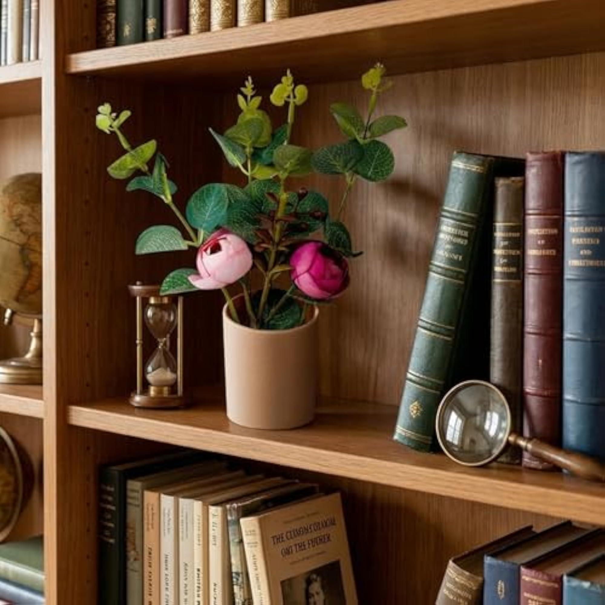 Artificial Peony Flower Arrangement with Eucalyptus Leaves