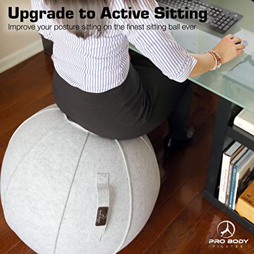 Probody Pilates Yoga Ball Chair, Exercise Ball Chair For Office And Desk, Yoga Chair With Stability Ball Cover, Yoga Ball Office Chair, Balance Ball Chair With Attractive Cover Seat (Marble, 24 In) #TOP1