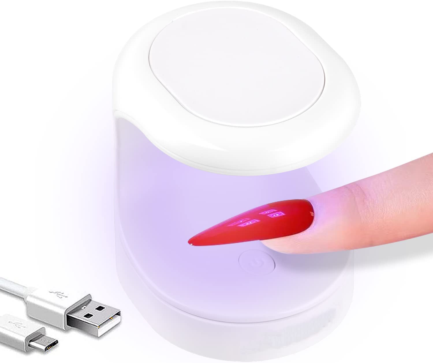 ELECDONNail Lamp, Mini Gel Nail Ligh, Fast Nail Dryer for Gel Polish Curing, 180°Opening Design USB Nail Dryer, Portable 16W Quick-Drying Sun UV LED Lamp for Single Finger, Nail Art Tools Accessories