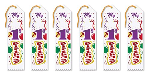 Beistle 6-Pack My 1st Birthday Award Ribbon, 2 by 8-Inch
