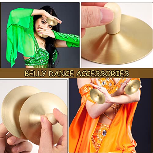 Facmogu 2 Pair 3.5 Inch Finger Cymbals, Belly Dance Finger Cymbal With Wooden Handles For Dancer Party, Generic Hand Cymbals With Wood Knobs For Belly Dance Lover #TOP5
