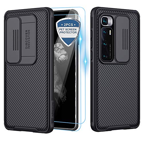 XCYYOO Funda para Xiaomi Mi 10T/10T Pro,[Protección de la cámara Carcasa] [2 Pack Protector Pantalla ] Cubierta Deslizante Cámara Cover...