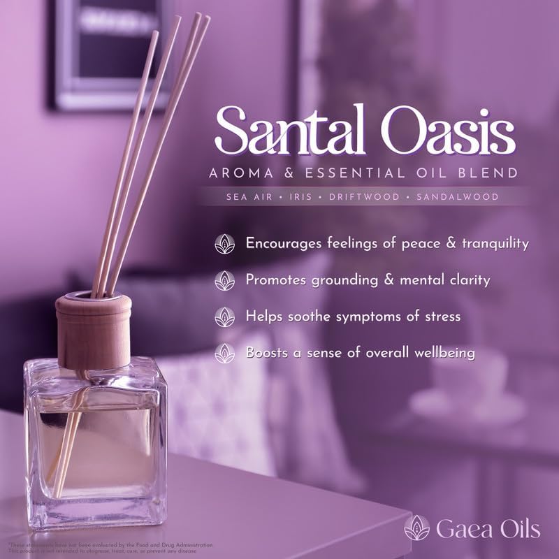Miniatura 5 de Santal Oasis Aceites aromáticos - Fragancia de aceite esencial para uso con difusores, cañas y más 4 onzas líquidas