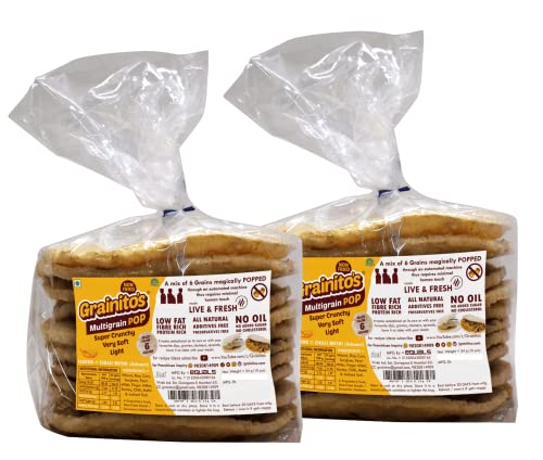 Image of Grainitos Healthy Multigrain Papad, Not Baked Not Fried - its POPPED (54g x 2) (Chilli Methi - Achaari Taste)