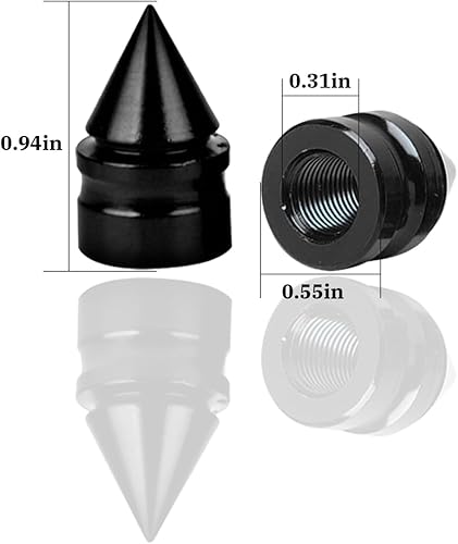 Miniatura 2 de Tapones para válvulas de neumáticos de automóvil, paquete de 8 tapones de vástago de presión de aire de aleación de aluminio con pinchos, accesorios