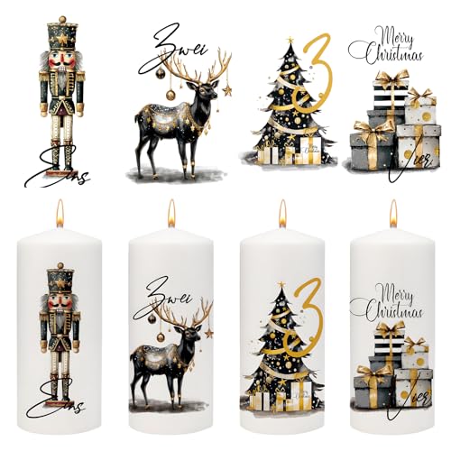 Joxessaien Advent Kerzen Tattoo 6-8cm | Adventskalender Zahlen &...
