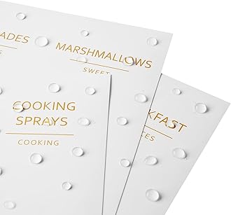 Talented Kitchen 157 Gold Minimalist Supplementary Pantry & Fridge Labels. Gold Pantry Label Stickers on White Water Resistant Vinyl. Food Jar Labels Decals. Pantry Organization and Storage Sticker