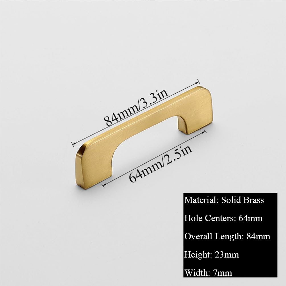 SZLXJMFL Poignées De Meuble Cuisine Or, Poignées Pour Placards Solide Laiton | Laiton Brossé, Longueur