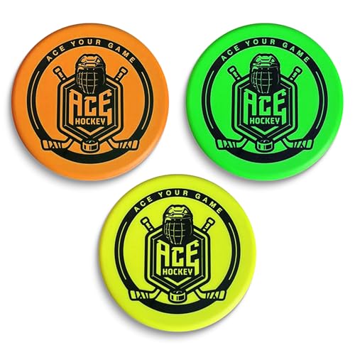ACE HOCKEY Foam Pucks - Set of 3 Indoor Knee Hockey Pucks - Soft Hockey Pucks, Official Regulation Size 3