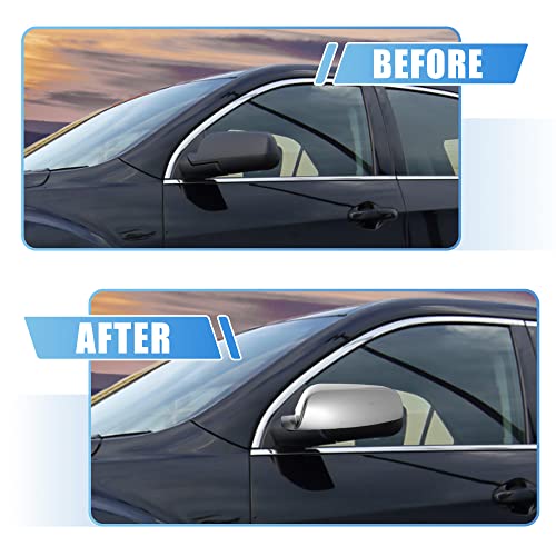 X Autohaux 1 Pair Car Exterior Chrome Plated Mirror Cover Top Half Mirror Cover Cap Overlay For Gmc Terrain 2010-2017 For Chevrolet Equinox 2010-2017 #TOP1