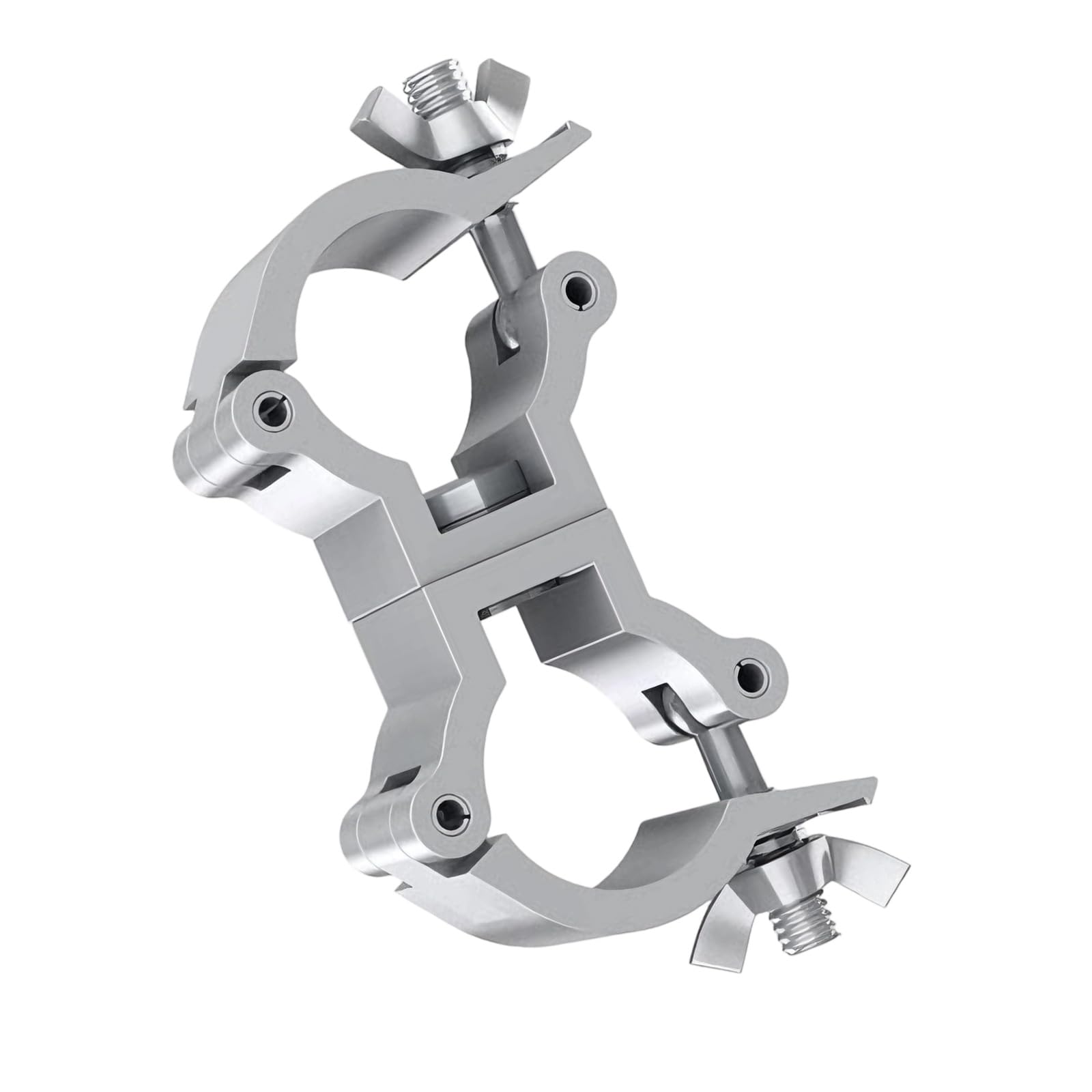 Cazstyk Silver Lightweight Aluminum Stage Light Clamp High Strength Double For 25-30Mm Tube Light Fixture Clamp