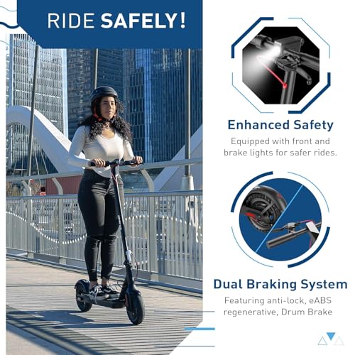 Hiboy 430W Peak Motor Electric Scooter, 10\" Tires,17 Miles Range, 19 MPH Speed, Dual Brake System, Electric Scooter Adults Commuting & Urban Travel