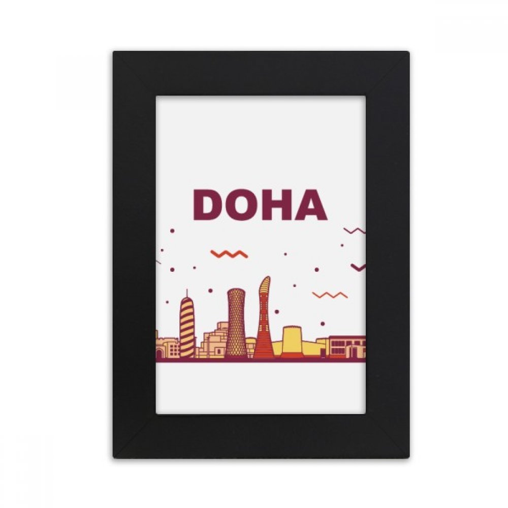 Marco de fotos artístico de Doha con acabado negro de alta densidad 5X7