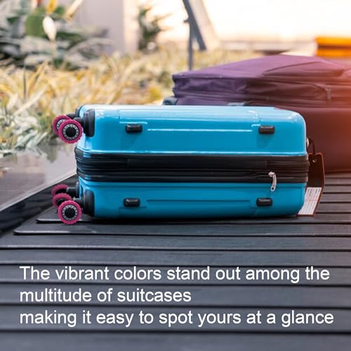 （8 Pack） Luggage Wheel Covers for Most 8-Spinner Wheel Suitcases, Silicone Material for Mute and Shock Absorption (Luminous Powder)4