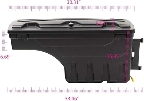 Miniatura 2 de G-PLUS Caja de almacenamiento para caja de camión, caja de herramientas para lado derecho del pasajero, compatible con Toyota Tundra 2007-2020, caja