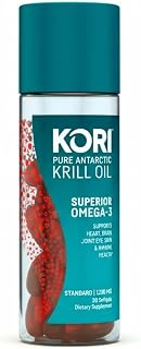 Kori Krill Oil Omega 3 Supplement, Antarctic Krill Oil with Superior Absorption vs Fish Oil, 1200mg Softgels, 30 Softgels, EPA & DHA