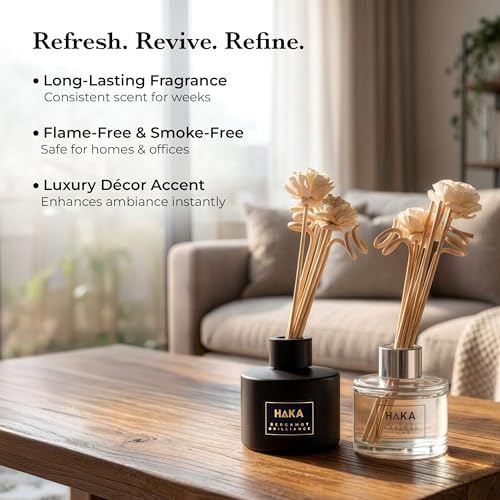 Image of Haka - Coastal Luxe Reed Diffuser 100ml | Citrus, Lavender & Sandalwood Fragrance | Long Lasting Home Fragrance Up to 60 Days | Air Freshener for Home, Bedroom & Office