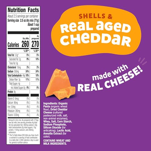 Image of Annie's Shells and Real Aged Cheddar, Made with Organic Pasta and Real Cheese, 6 oz