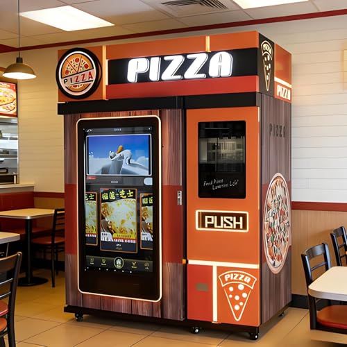 AI-Driven Premium Pizza Vending Machine – Smart Stock Management, Multi-Language Digital Interface, Contactless Payment & Self-Cleaning Oven, Crafted for High-Traffic Malls, International Airports