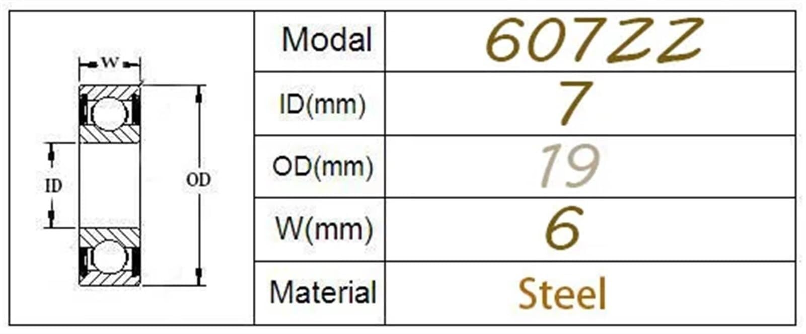 Rollenlager, Rillenkugellager 2PCS 607ZZ 607Z 607 7x19x6mm Miniaturlager