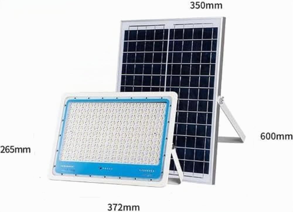 Generico Faretto Led Esterno con Pannello Solare, Faro a Led da Giardino 1000w con Sensore Crepuscolare e Telecomando, Faretto Solare Impermeabile IP66.