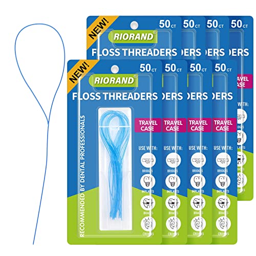 Floss Threaders,Essential Tool for Maintaining Oral Health with Braces, Bridges, and Implants 400 Count (Pack of 8)