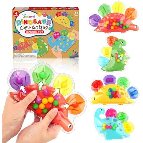 Color Sorting Toys Sensory Toys : Dinosaur Fine Motor Skill Game for Toddlers Quiet Fidget Toys, Preschool Learning Activities Calm Down Travel Toys Montessori Stocking Stuffer for Kids Ages 3 4 5 Cover