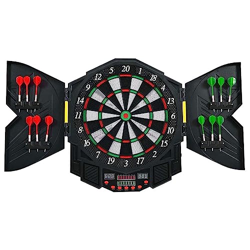 COSTWAY Dartautomat mit 27 Spiele mit 216 Variationen, Dartscheibe elektronisch, Dartboard LED...