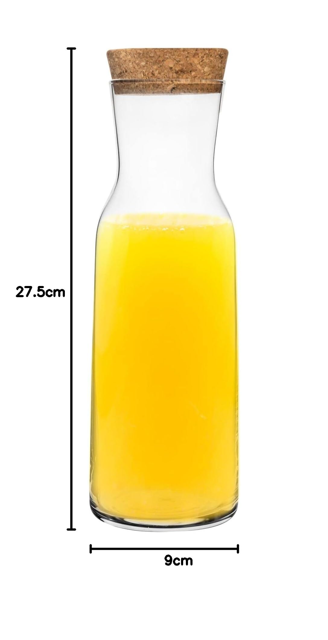 Bormioli Rocco Wasserkaraffe mit Korkdeckel, 6-teilig, für Wasser, Wein, Eistee, 1,2 l