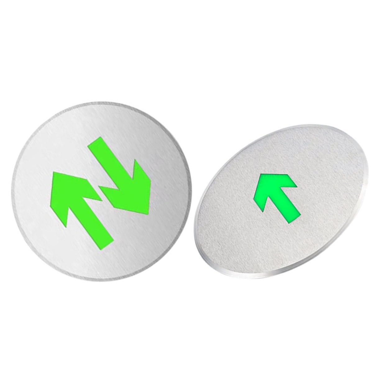 Housoutil Glowing Arrow Floor Sign Set of Stainless Steel Safety Sign Night Visibility and Easy to Install