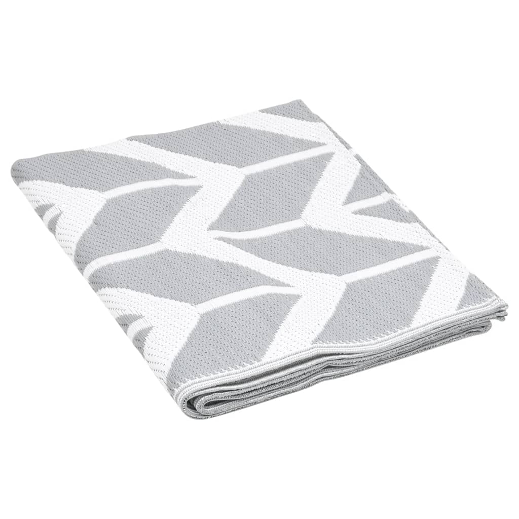 Tapis d'extérieur ARAKIL - Gris - 160 x 230 cm - Résistant aux intempéries - Antidérapant - Pour balcon, jardin, piscine, avec motif jacquard double couche, lavable