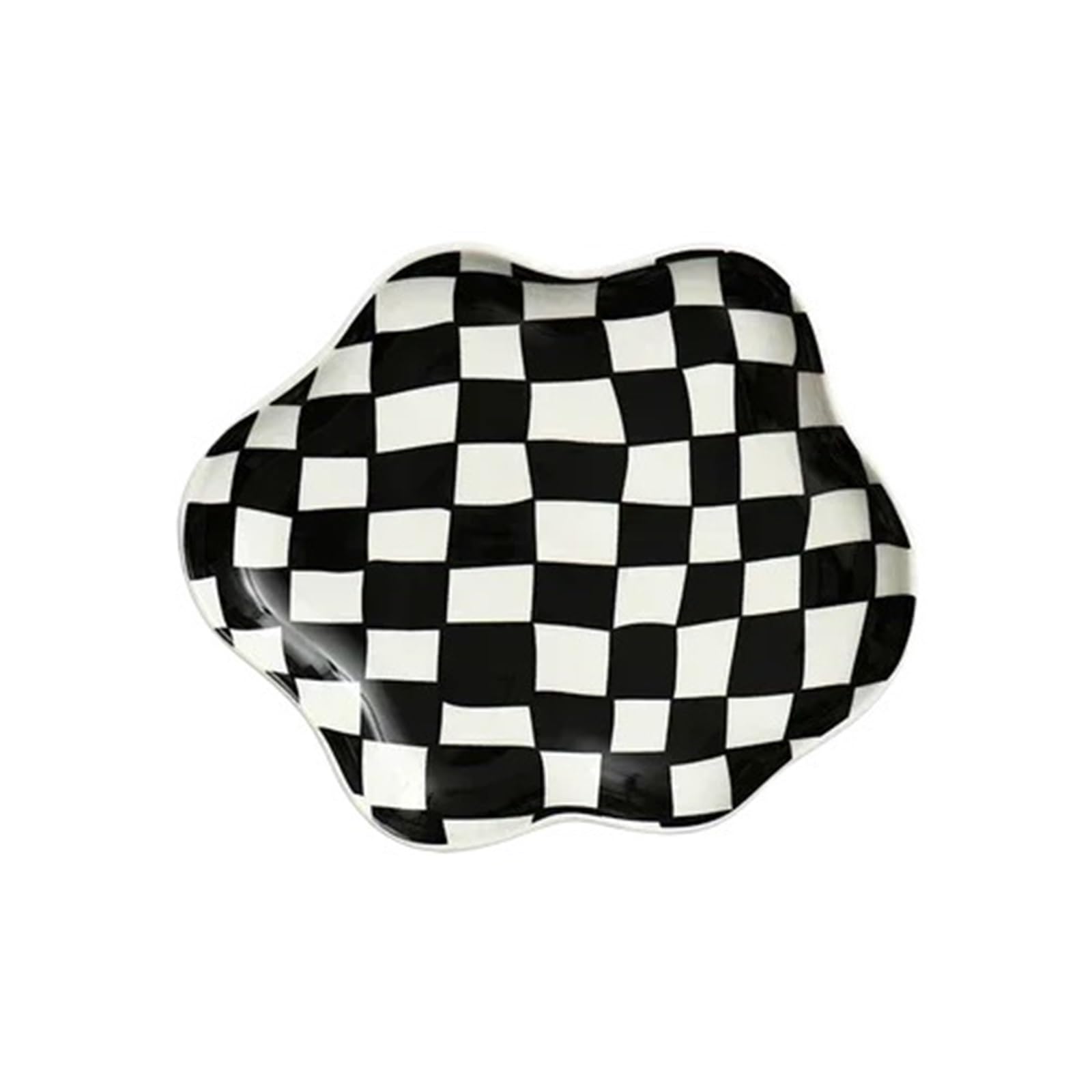 RRYPBOVG Ceramic Jewelry Dish Ceramic Tray Checkerboard Jewelry Storage Plate Ring Earring Dessert Home Decoration Desk Organizer Kitchen Tableware(Back)