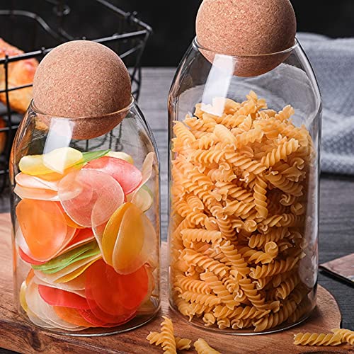 Glass Jar With Wood Lid Ball Jar Food Storage Container Clear Candy Jars Food Storage Canister Sugar Coffee Tea Beans Spice Salt Storage 3 Pcs #TOP4