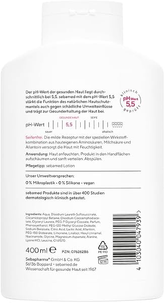SEBAMED Frische Dusche 400 ml, Duschgel für empfindliche und strapazierte Haut, langanhaltendes Frischegefühl, versorgt die Haut mit Feuchtigkeit durch Aminosäuren und Allantoin, für Männer und Frauen - 1