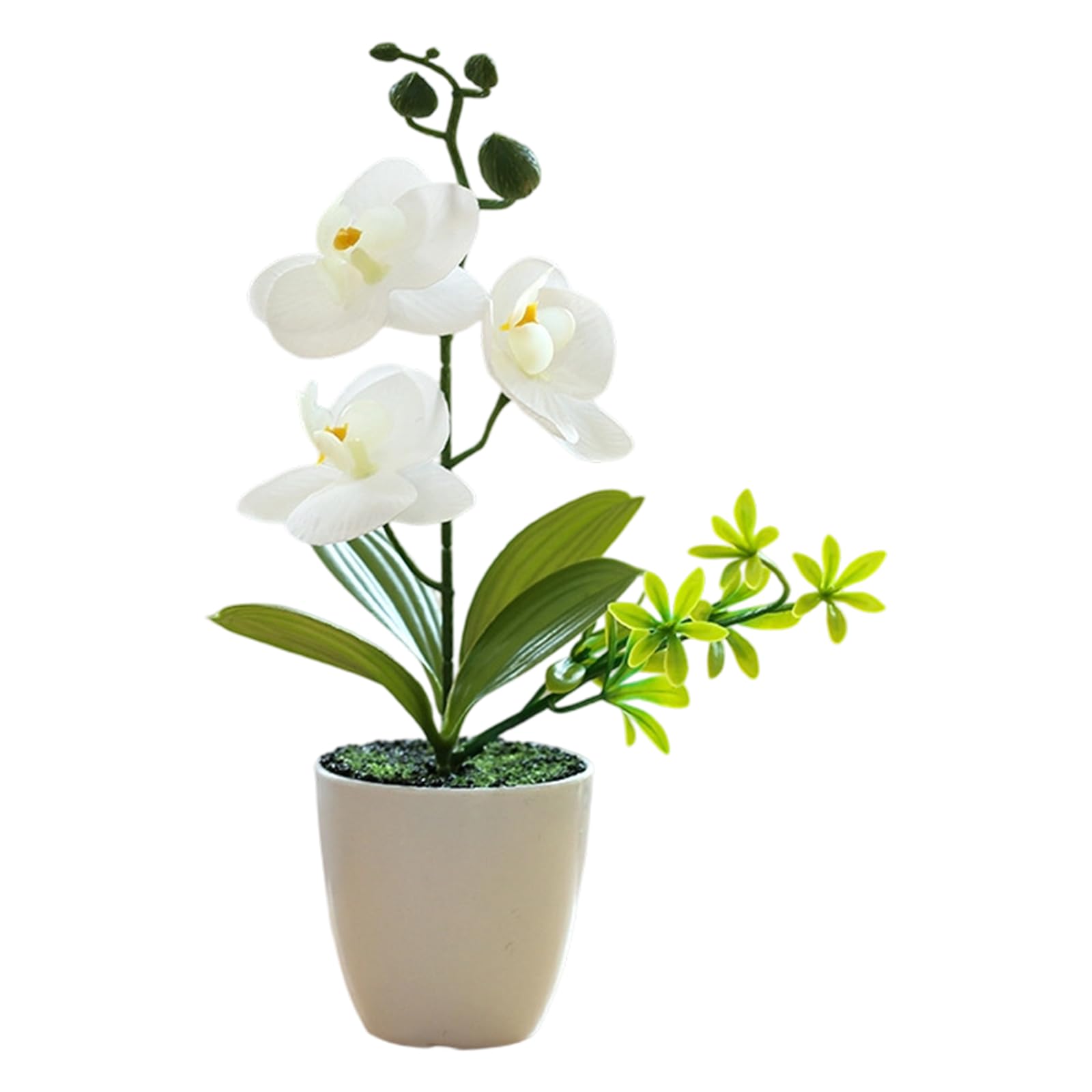 Woedpez Silk Orchids Bonsais Arrangement Artificial Floral Home Decoration Centerpieces for Living Room and Bedroom Realistic Artificial Butterfly Orchids Plant