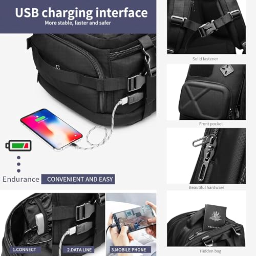 Travel Backpack Islanders for Men,Extra Large Travel Laptop Backpack with USB Charging Port for Weekender Business Hiking 7