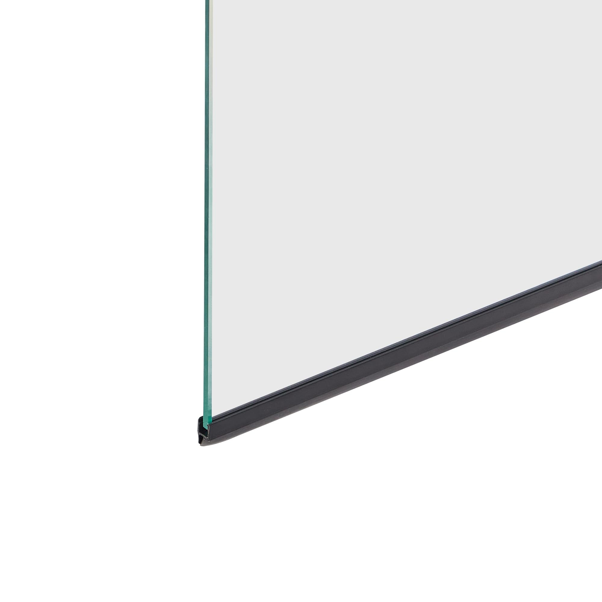Mampara de ducha minimalista de vidrio templado transparente ajustable negro 140 x 70 cm Lapan