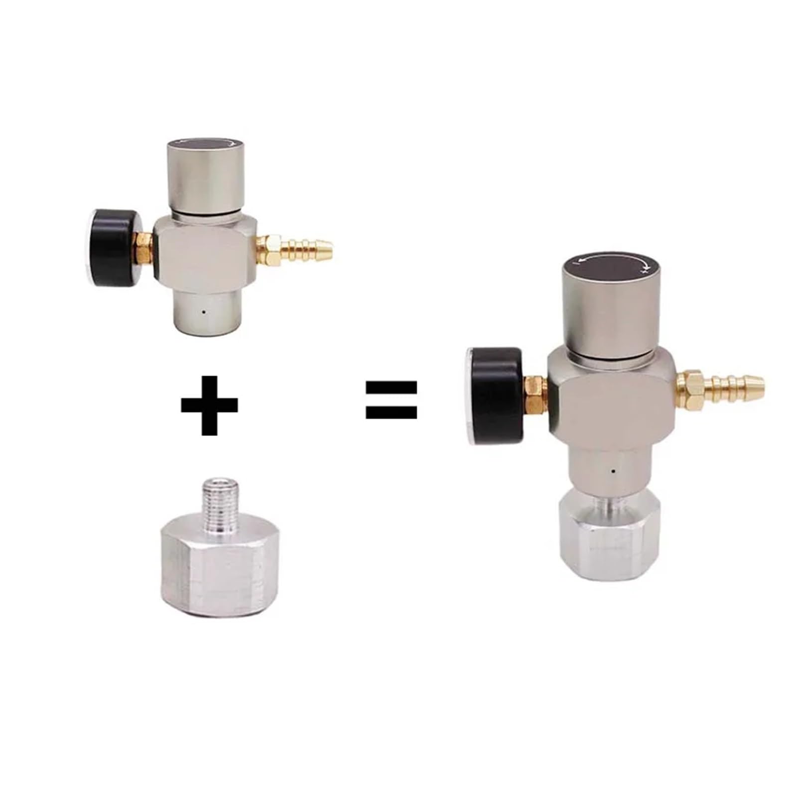 Regolatore di Gas CO2 2 in 1 Mini caricabatteria CO2 TR21*4 0-30 PSI for Fusto Soda Stream Kegerator(8mm Hose Barb)