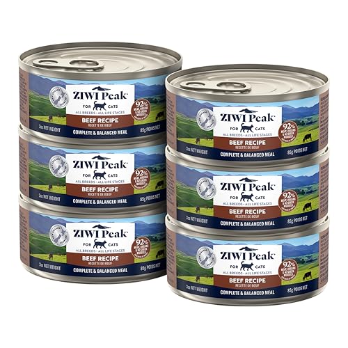 ZIWI Peak Wet Cat Food All Natural High Protein Grain Free Limited Ingredient with Superfoods (Beef Case of 6 3oz Cans)