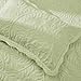 MarCielo 100% Cotton Embroidered Quilted Pillow Shams -Standard - Green