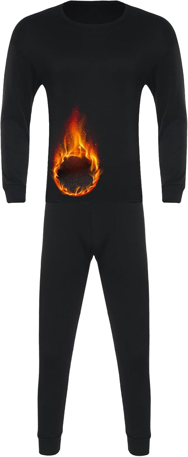 XUNZOO Men's Long Johns Thermal Underwear Comfy Soft Elastic Cold Weather Warm Top and Bottom Set