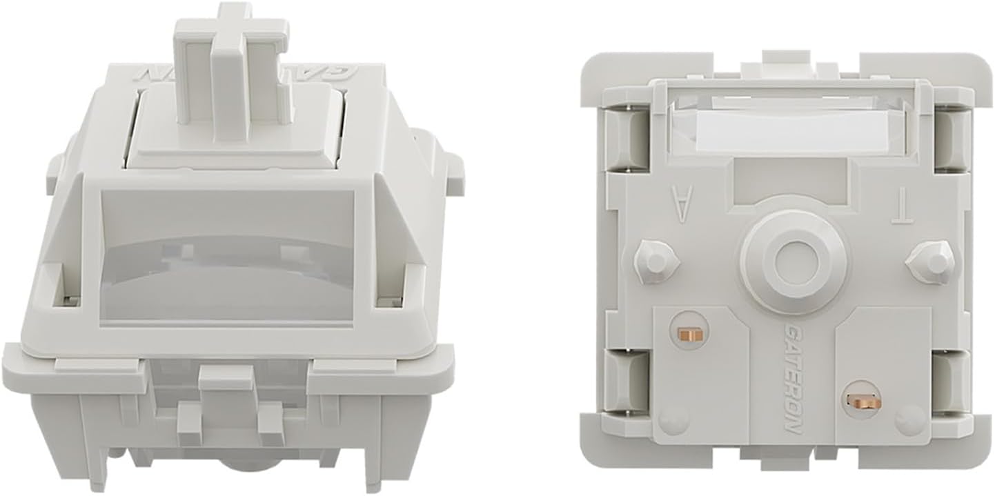 GATERON Creamy Linear Silent Keyboard Switch for Mechanical Gaming Keyboard, 5-Pin 45gf Quiet Pre-Lubed Switches with Standard MX Structure (90pcs)