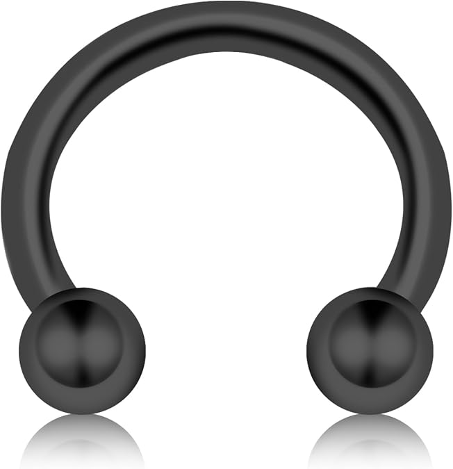 Titanium 16G Horseshoe Rings internally threaded Spikes Nose Septum Hoop Earring Eyebrow Tragus Lip Rings Daith Helix 6-12mm Smily Piercing Jewelry for Women Men