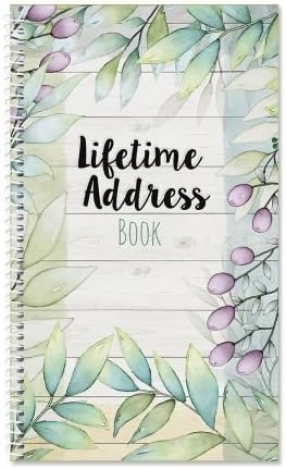The Best Days Lifetime Address Book - 94 Page, Softcover Spiral-Bound Telephone Number and Address Keeper, 50 Blank Stickers