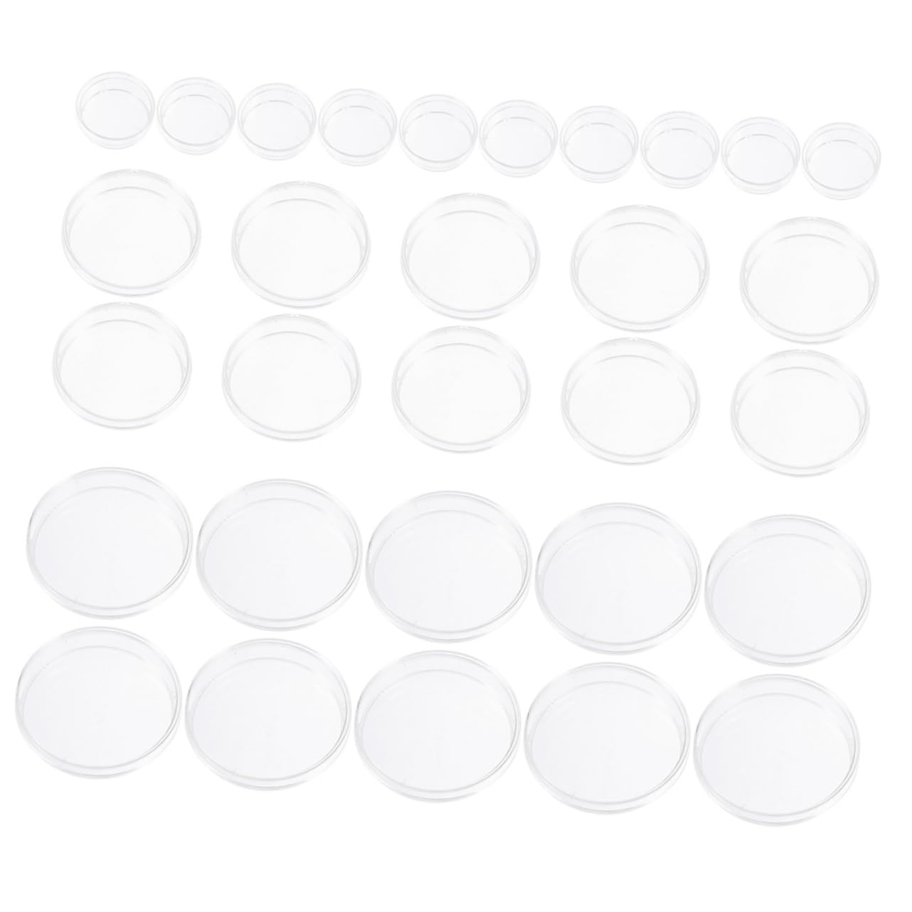 VILLFUL 30pcs Petri Dish with Lids Culture Petri Dishes Plastic Transparent Petri Dishes Laboratory Petri Dish