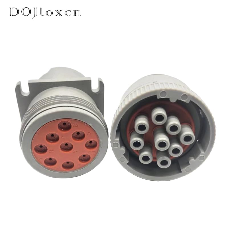 1/2 Sets 9 Pin Deutsch HD10 Series ROHS Environmental Protection Connector Non-Threaded Rear In Line HD16-9-96S HD14-9-96P - (Color: 9p female male, Package: 2 sets, Pins: 9P)