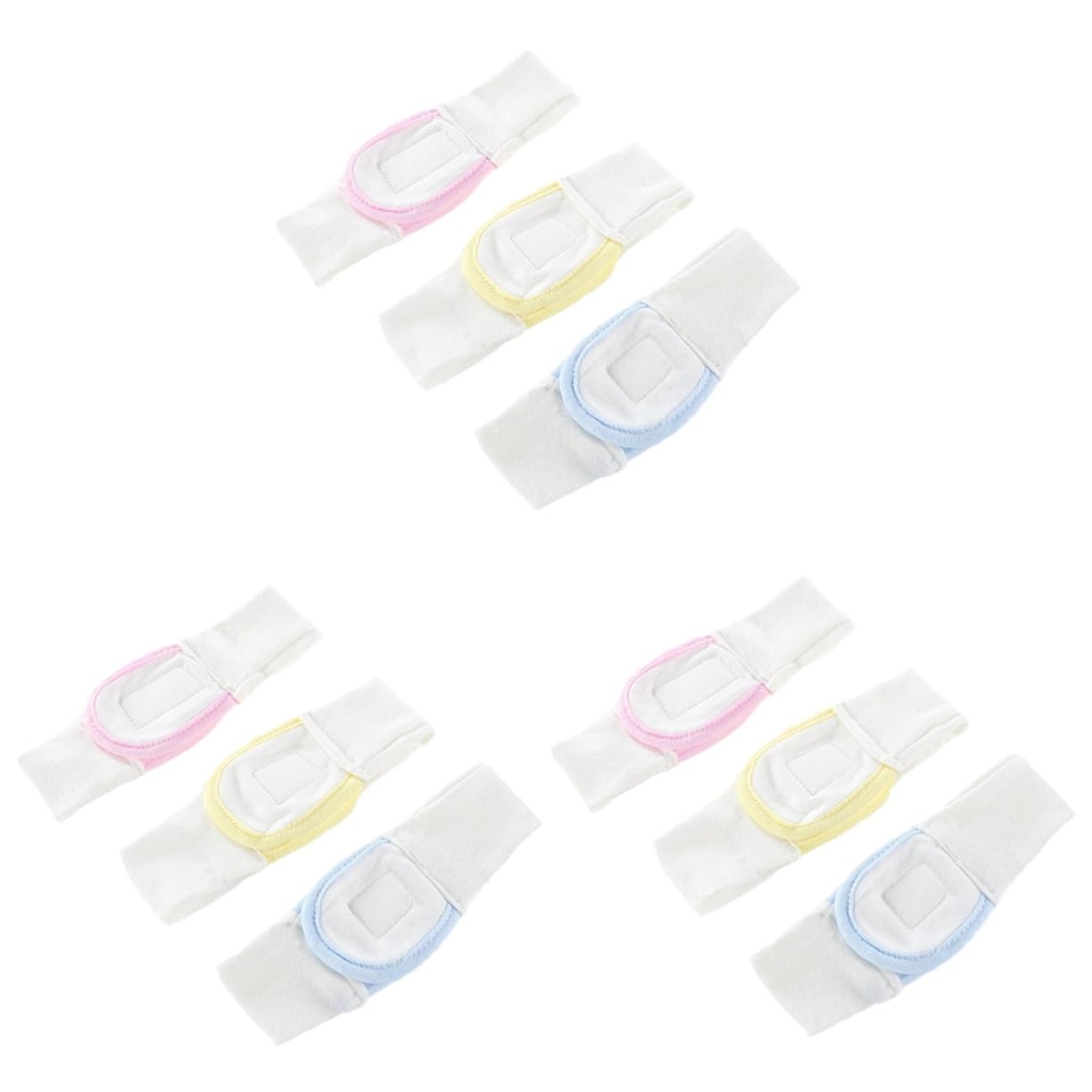 LALAFINA 3sets Cotton Diaper Fixing Tape Washable Diaper Elastic Fasteners Infant Diapering 3pcs*3